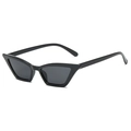 Gafas de sol ojo de gato negras para mujer con montura retro brillante y lentes grises - Montura Negra Lentes Gris Negro