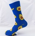 Mittelhohe Baumwollsocken in Blau mit Avocado-Muster für einen modischen Freizeit-Look - EU 41-46 / Himmelblau (Avocado-Muster)