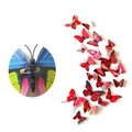 3D realistic red butterfly wall stickers with safety pin backing for home decoration - Big Red Series - Pin Style