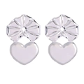 Silver Magic Bax earring lifters with heart shape design for heavy earring support - Split Heart / Silver