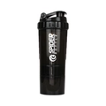 Shaker noir grande capacité avec logo Spider et compartiment pour poudre de protéine - Noir