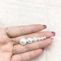 String of white high-luster holed pearls in various sizes for DIY jewelry making - Porous Pearl / Diameter 4mm