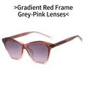 Gafas de sol cat eye con montura degradada roja y cristales tintados rosa púrpura - Montura Gris Púrpura Lentes Grises Rosas