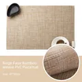 Beige PVC placemat with bamboo texture design for dining tables, size 45x30cm - Cream Yellow Vertical Pattern