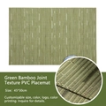 Green PVC placemat 45x30cm with bamboo weave texture for heat resistant dining - 45*30cm / Green Bamboo Texture