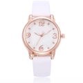 Elegant rose gold watch with white floral dial and textured white honeycomb strap - Pure White
