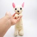 Niedliches beige Chihuahua Plüschtier Federmäppchen mit rosa Ohren und großem Fassungsvermögen - 25cm / Beiger Chihuahua