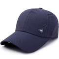 Berretto da baseball in mesh blu scuro traspirante con logo laterale e asciugatura rapida - grigio scuro