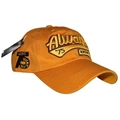 Détail de la broderie 3D Always 75 sur une casquette de baseball en coton jaune - Réglable / Jaune