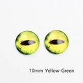 Cabujones de cristal de 10mm de ojo de dragón verde-amarillo para joyería artesanal - 12mm / Verde Amarillo
