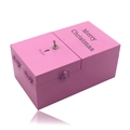 Rosa nutzlose Box aus Holz mit Merry Christmas Aufdruck und Metall-Kippschalter - Rosa Holz (Merry Christmas)