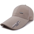 Khaki-Baseballkappe mit Netzstoff, langem Schirm und klassischem Sport-Patch - Verstellbar / Dunkelbeige