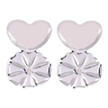 Elevadores de pendientes plateados con forma de corazón para soporte de aretes - Corazón Unido / Plateado