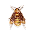 Exquisito broche de abeja de aleación dorada con esmalte amarillo y cristales brillantes - Estilo Esmalte Ámbar (XZ4665B)