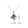 Vierteilige bunte Puzzle-Halskette mit Best Friends Silberkette und Emaille-Finish - Vierfarben-Puzzle (A2170)