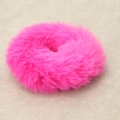 Coletero rosa suave de piel sintética con textura de peluche para otoño invierno - Rosa Rojo