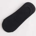 Calcetines invisibles negros de algodón para hombre con silicona antideslizante - Talla única / Corte bajo / Negro