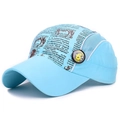 Casquette de baseball bleue pour enfant avec imprimé journal et maille respirante - Bleu lac