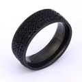Chic black titanium steel ring with five rows of micro-pave black crystals - US 6 / All Black