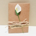 Handmade kraft paper greeting card with white calla lily and Especially For You tag - White Calla Lily
