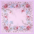 Rosa Narzissen-Blumenprint Satin Seiden-Vierecktuch 90cm elegantes Kopftuch für Damen - 90*90cm / Rosa