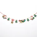 Dettaglio della ghirlanda natalizia glitterata con Babbo Natale e filo da 3M - Z4-Pendaglio in Cartone Animato Glitterato