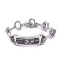 Bracciale punk in acciaio inossidabile con design scheletro e maglie a forma di teschio - Stile Teschio Osso Vintage / Argento