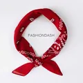 Red paisley print bandana scarf featuring classic white patterns on high-quality fabric - Paisley Red