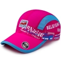 Berretto da baseball per bambini rosa con inserti in mesh blu e patch Amazing - Rosso rosa