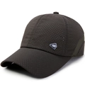 Dark charcoal breathable mesh baseball cap with side rubber logo for sun protection - Army Green