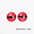 Macro detail of 8-12mm red glass dragon eye cabochons for DIY jewelry making - Red with Black Dots