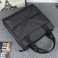 Maletín de negocios negro para hombre en nailon resistente con múltiples bolsillos - Negro