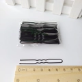 Detail view of 6cm black wavy U-shaped metal hair pins with measuring scale reference - Regular U-shaped Pin / 6cm / Black