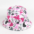 Dettaglio cappello a secchiello bianco in tela con cuori colorati e scritta JUST FOR YOU - M (56-58cm) / 7# Stampa Cuore JUST FOR YOU (YFM360)