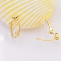 U-shaped earring converter in gold finish with silicone pads for non-pierced ears - U-Shaped Ear Clip No Needle Cutting Bullet Head / Gold