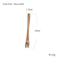 Forchetta da frutta minimalista in acciaio inox oro rosa 14cm con design a foglia - Forchetta per Torta Oro Rosa Opaco
