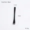 Forchetta da frutta nera minimalista in acciaio 304, finitura opaca, 14 cm - Forchetta per Torta Nero Opaco