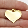 Colgante corazón dorado con cristal brillante para pulsera o collar accesorio - 20mm / Dorado