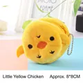 Cute yellow chick plush coin purse with metal bead chain and orange beak detail - Chicken