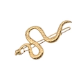 Golden alloy snake hair clip with realistic scale texture on a professional white background - Gold with Zirconia