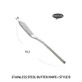 Polished 304 stainless steel butter knife variant B with 16.2cm length and glossy finish - Style B (304 Stainless Steel)