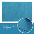 Blue PVC placemat with bamboo weave texture and heat resistance, size 45x30cm - 45*30cm / Blue Bamboo Texture