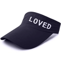 Visière de soleil noire à séchage rapide avec impression LOVED pour protection solaire - gris foncé