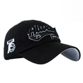 Détail de la broderie 3D Always 75 blanche sur la casquette de baseball en coton noir - Réglable / Noir