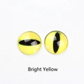 Macro detail of bright yellow glass cabochon with realistic cat eye pupil for DIY crafts - Bright Yellow