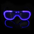 Blue LED shutter glasses with luminous glow effects for parties on black background - Blue