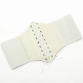 Ceinture corset large élastique blanc ivoire avec laçage à œillets pour robes - Blanc