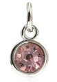 Silver-plated pendant with a faceted pink crystal stone and secure claw setting - October Tourmaline Pink with Open Ring