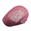 Deep red chiffon beret hat with pleated texture and thin breathable fabric for women - Burgundy