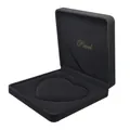 Premium black velvet necklace gift box with heart-shaped insert and Pearl embossing - Heart Necklace Box 19*19*4CM / Dark Gray